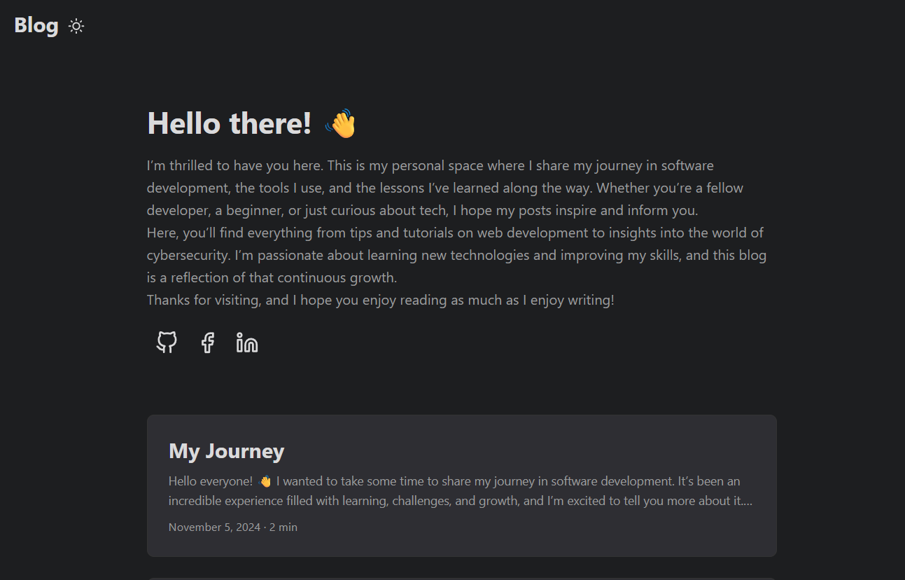 Personal Blog Preview